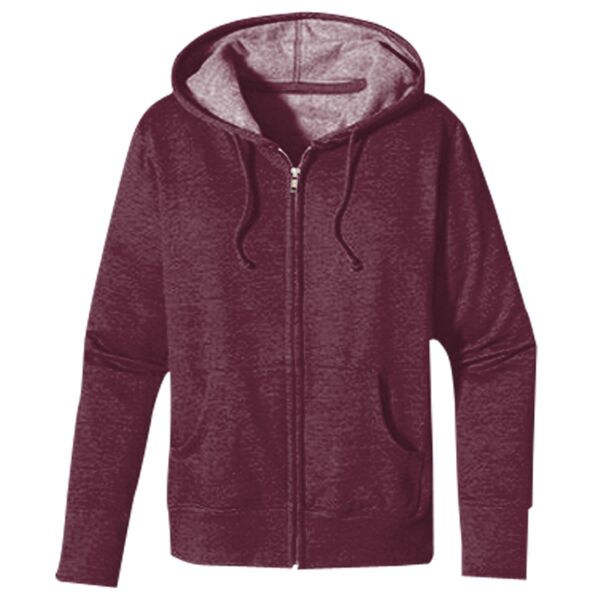 Women's Heathered Full-Zip Hooded Sweatshirt Thumbnail