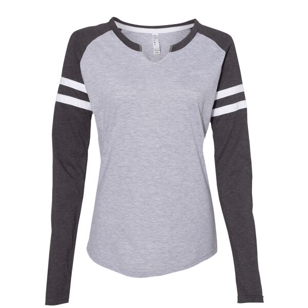 Women's Fine Jersey Mash Up Long Sleeve T-Shirt Thumbnail