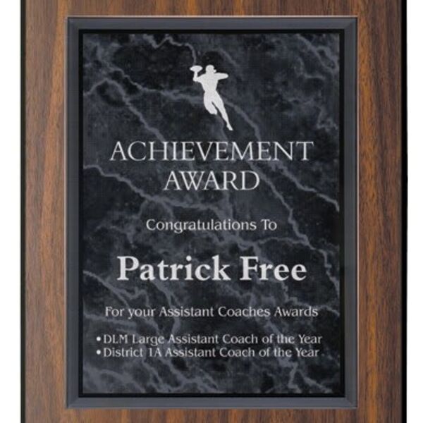 6" x 8" Black Marble Acrylic Plaque & Plate Thumbnail